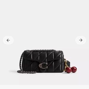 Coach Black Quilted Clutch with Chain Strap Tabby 20